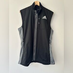 adidas | Size L | Black and Gray Hybrid Zip-Up Vest